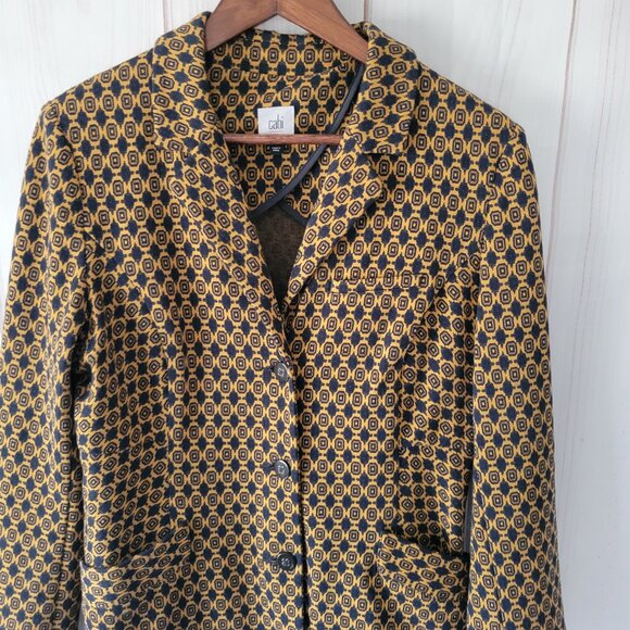 Cabi Kensington Proper Standout Medallion Blazer, Women’s M, Fitted, Gold/Navy - Picture 4 of 13